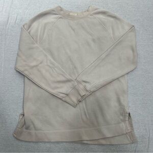 Beige Target Crewneck with Slits on Side